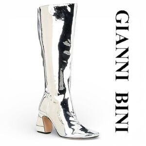Gianni Bini Tall Boots Women Silver Size 7 NWT